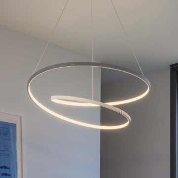 Ideal Lux - Suspension LED dimmable sur câble OZ LED/55W/230V, Ø 80 cm, IRC 90, blanc