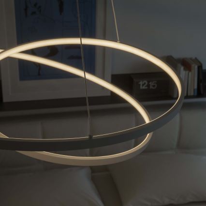 Ideal Lux - Suspension LED dimmable sur câble OZ LED/55W/230V, Ø 80 cm, IRC 90, blanc