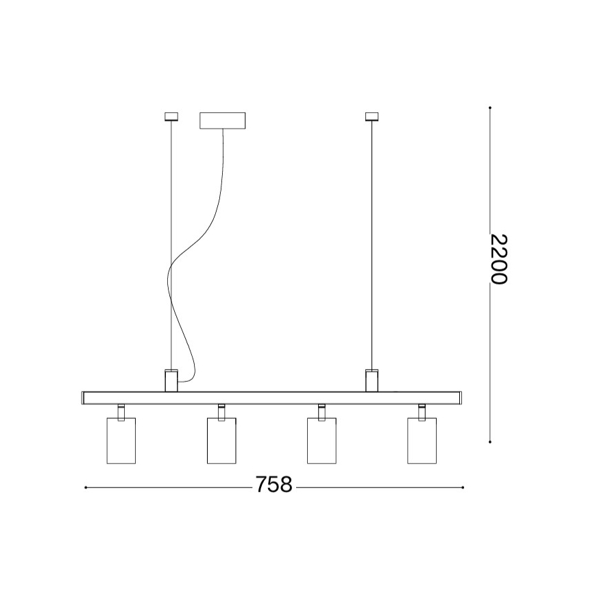 Ideal Lux - Suspension LED sur câble DYNAMITE 4xGU10/7W/230V IRC 90 laiton