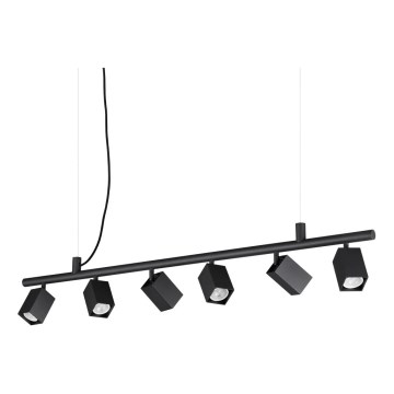Ideal Lux - Suspension LED sur câble DYNAMITE 6x GU10 / 7W / 230V IRC 90 noir