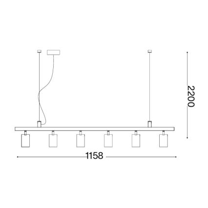 Ideal Lux - Suspension LED sur câble DYNAMITE 6x GU10 / 7W / 230V IRC 90 noir