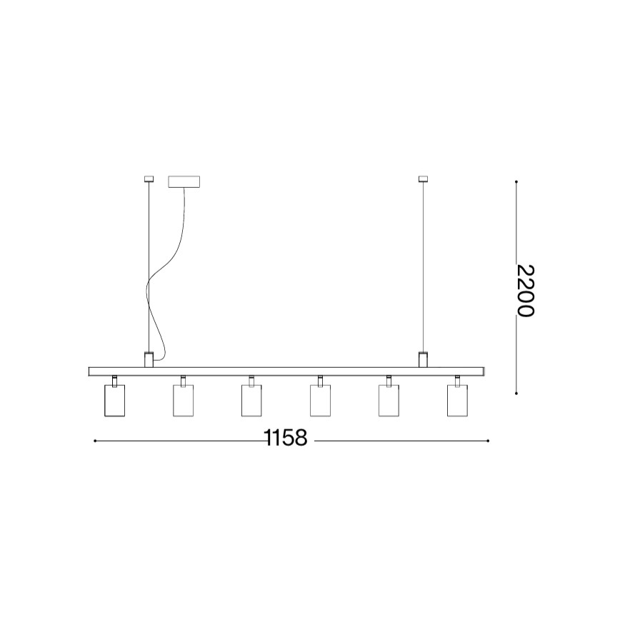 Ideal Lux - Suspension LED sur câble DYNAMITE 6xGU10/7W/230V IRC 90 laiton
