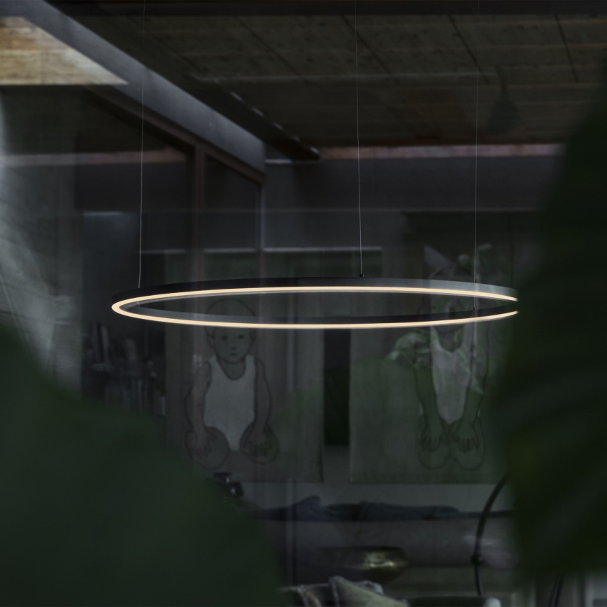 Ideal Lux - Suspension LED sur câble ORACLE SLIM LED 29 W / 230 V 2700 K IRC 90 Ø 50 cm noir