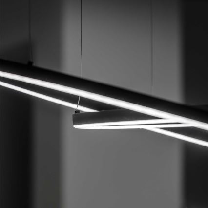 Ideal Lux - Suspension LED sur câble ORACLE SLIM LED 29 W / 230 V 2700 K IRC 90 Ø 50 cm noir