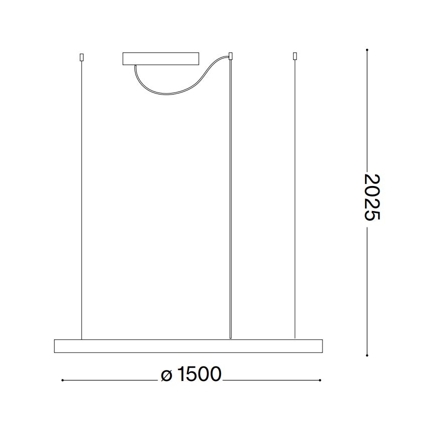 Ideal Lux - Suspension LED sur câble ORACLE SLIM LED 29 W / 230 V 2700 K IRC 90 Ø 50 cm noir
