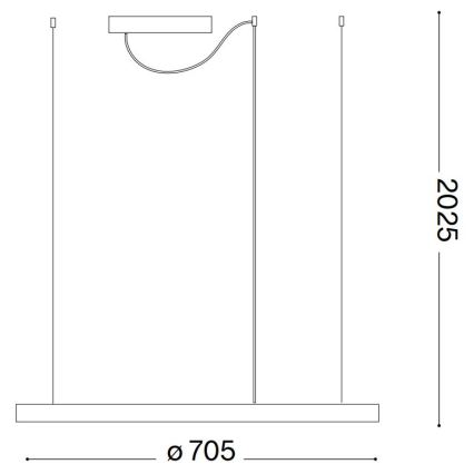 Ideal Lux - Suspension LED sur câble ORACLE SLIM LED/37W/230V 3000K IRC 90 Ø 70 cm blanche