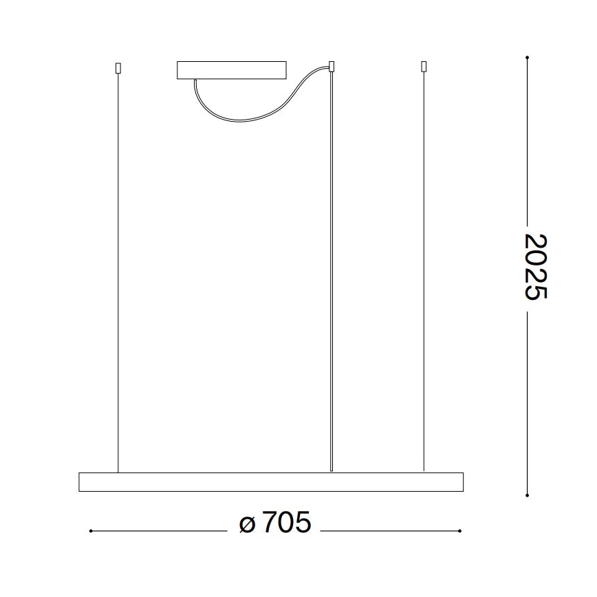 Ideal Lux - Suspension LED sur câble ORACLE SLIM LED/37W/230V 4000K IRC 90 Ø 70 cm blanc