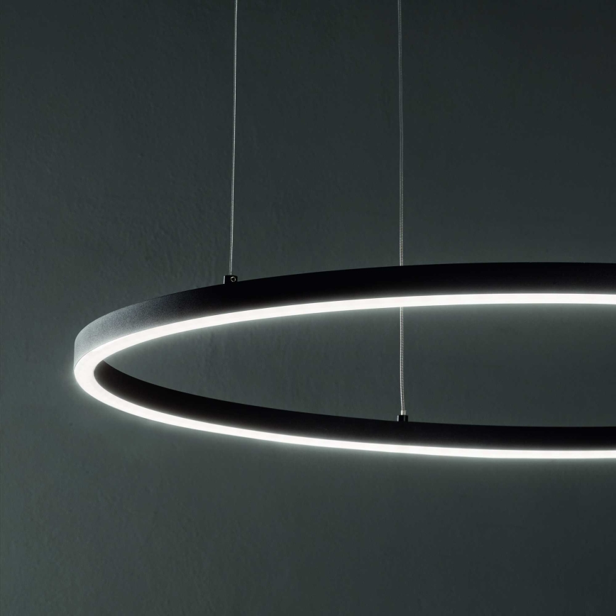 Ideal Lux - Suspension LED sur câble ORACLE SLIM LED/37W/230V 4000K CRI 90 Ø 70 cm noire