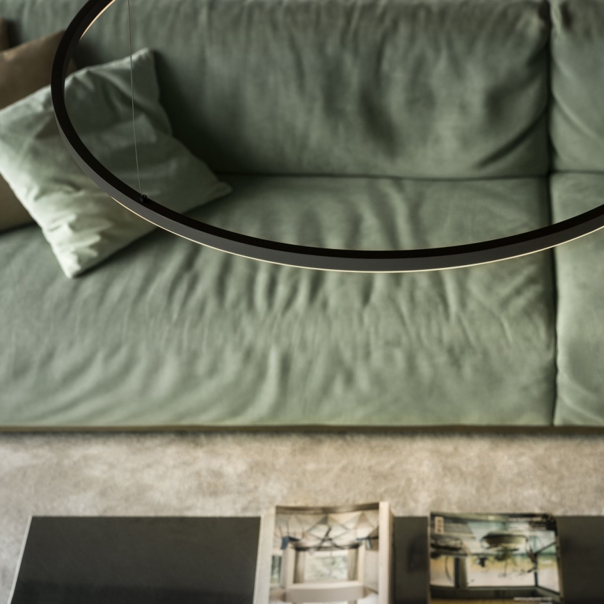 Ideal Lux - Suspension LED dimmable sur câble ORACLE SLIM LED/40W/230V 3000K IRC 90 Ø 70 cm noir