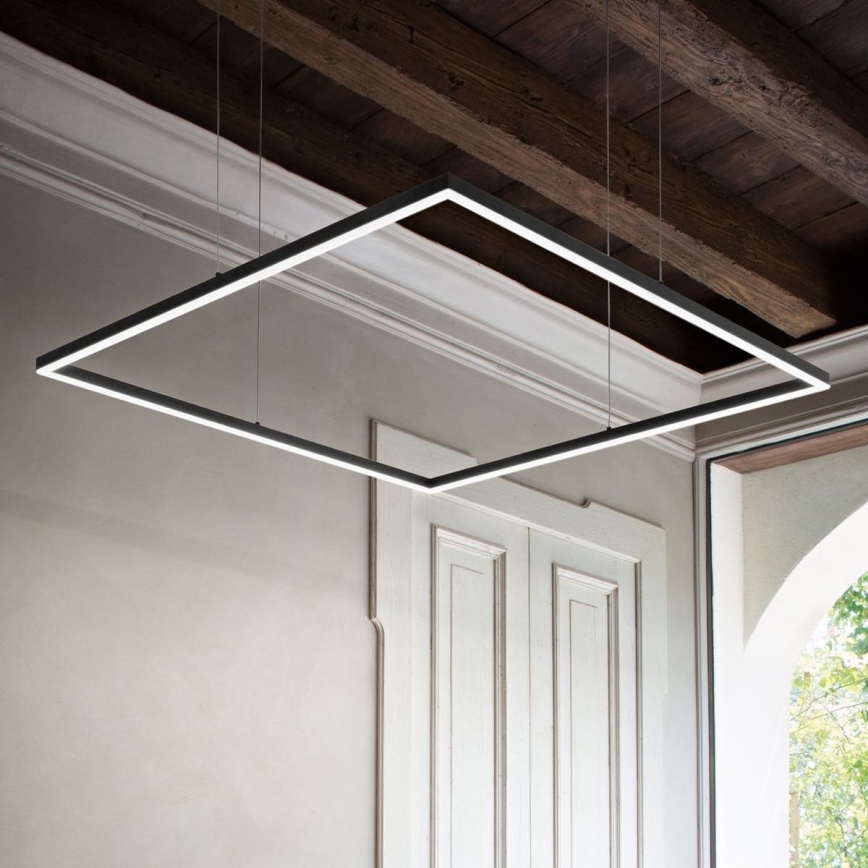 Ideal Lux - Suspension LED sur câble ORACLE SLIM LED/44W/230V 3000K IRC 90 70x70 cm noir