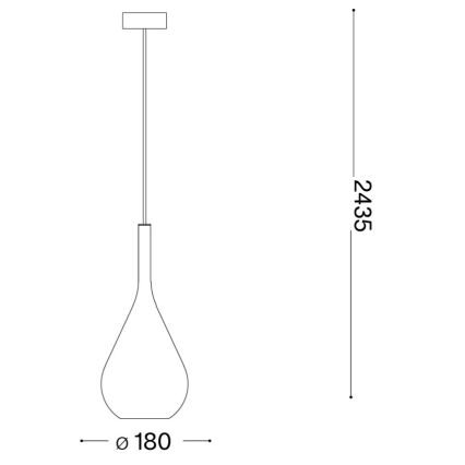Ideal Lux - Suspension sur câble KALIQUE 1xE27/42W/230V Ø 18 cm cuivré fumé