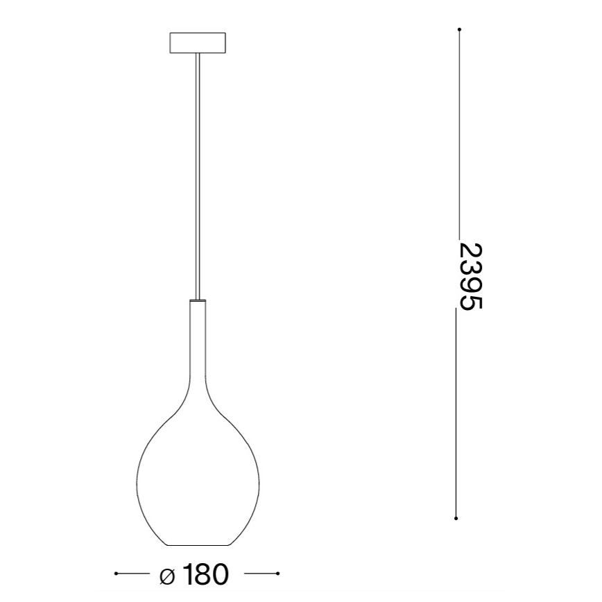 Ideal Lux - Suspension sur câble KALIQUE 1xE27/42W/230V Ø 18 cm, finition cuivre fumé