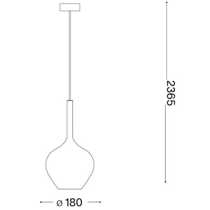 Ideal Lux - Suspension sur câble KALIQUE 1xE27/42W/230V Ø 18 cm fumé cuivré