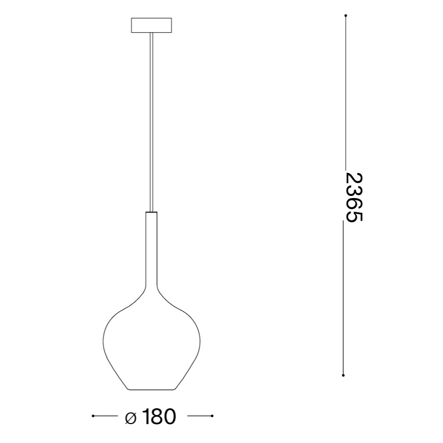 Ideal Lux - Suspension sur câble KALIQUE 1xE27/42W/230V Ø 18 cm noir fumé