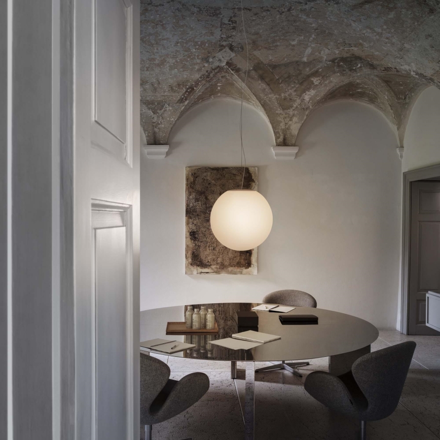 Ideal Lux - Suspension sur câble MAPA 1xE27/42W/230V Ø 20 cm blanche