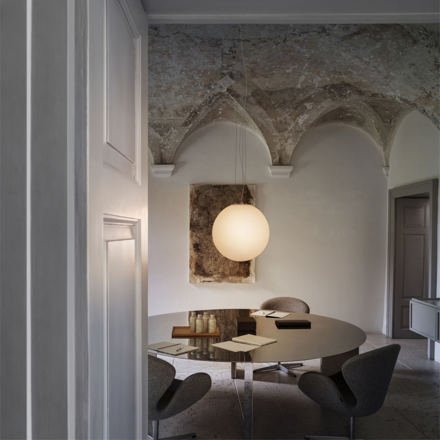 Ideal Lux - Suspension sur câble MAPA 1xE27/42W/230V Ø 50 cm blanche
