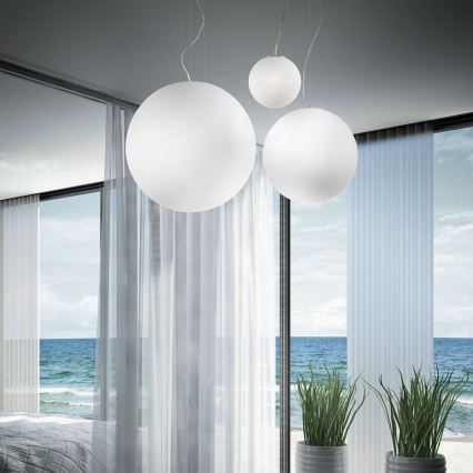 Ideal Lux - Suspension sur câble MAPA 1xE27/42W/230V Ø 50 cm blanche