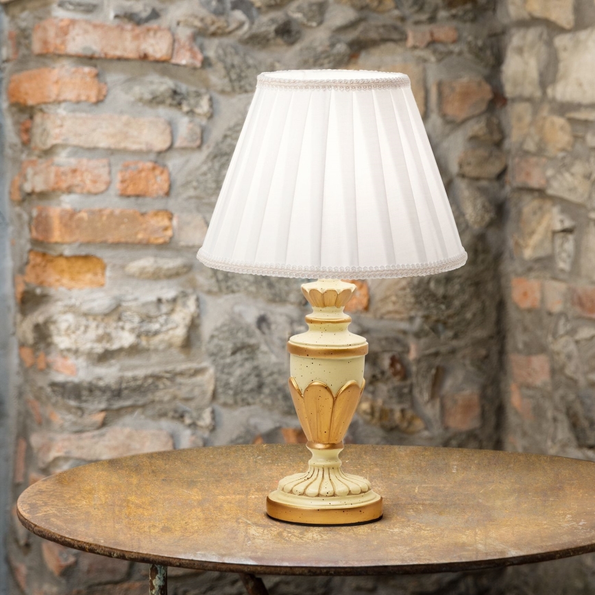 Ideal Lux - Tischleuchte FIRENZE 1xE14/40W/230V weiß/golden