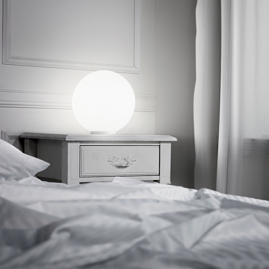 Ideal Lux - Tischleuchte MAPA 1xE27/42W/230V Ø 30 cm weiß