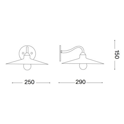 Ideal Lux - Wandleuchte CANTINA 1xE14/40W/230V bronzen