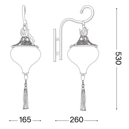 Ideal Lux - Wandleuchte HAREM 1xE27/42W/230V Messing
