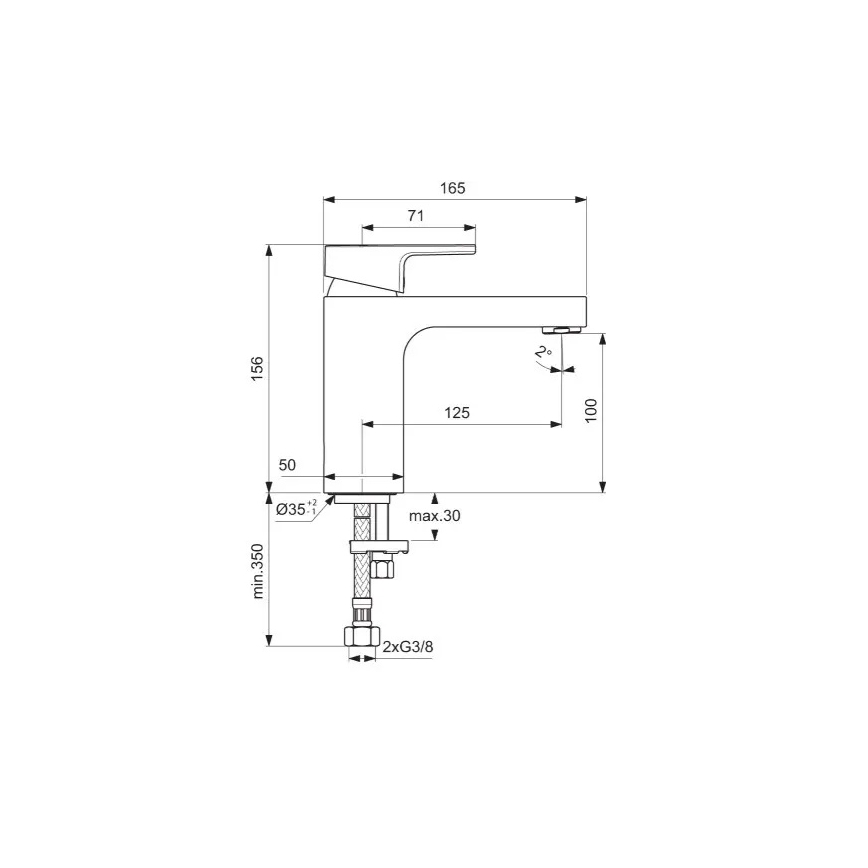 Ideal Standard A7105AA - Waschtischarmatur EDGE 15,6 cm, hochglanzverchromt
