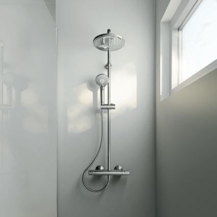 Ideal Standard A7208AA - Ensemble de douche avec mitigeur thermostatique CERATHERM T25, finition chrome brillant