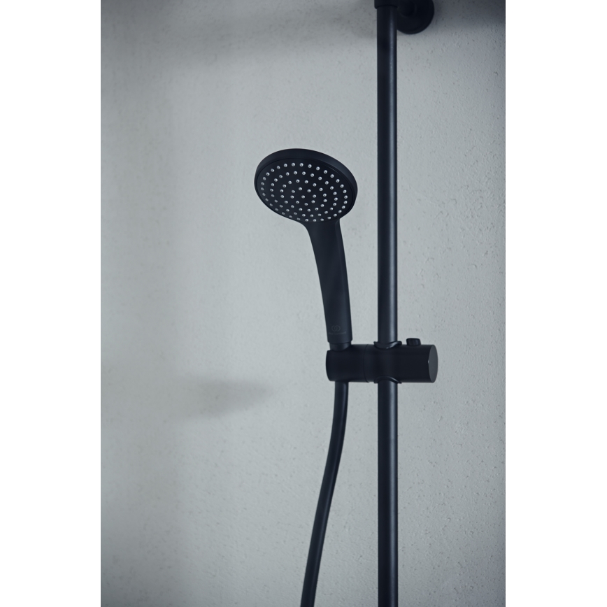 Ideal Standard A7545XG - Duschgarnitur mit Thermostatarmatur CERATHERM T25 matt schwarz