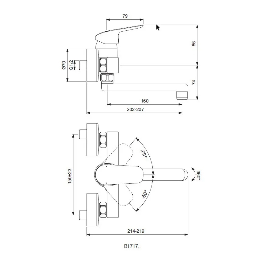 Ideal Standard B1717AA - Mitigeur d'évier CERAFLEX chrome brillant