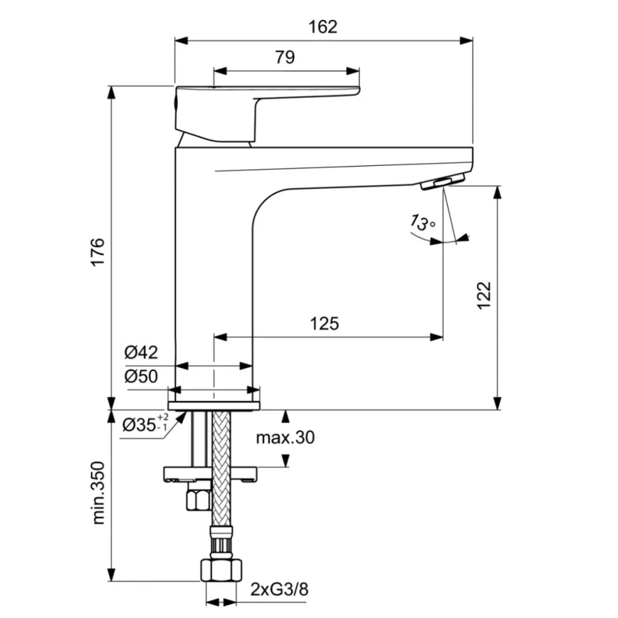 Ideal Standard BC554AA - Miscelatore per lavabo CERAFINE MODEL O 17,6 cm cromo lucido