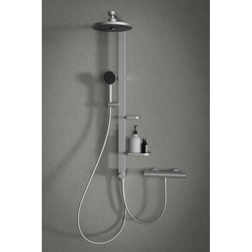 Ideal Standard BD583SI - Duschgarnitur mit thermostatischer Armatur CERATHERM ALU+, silber