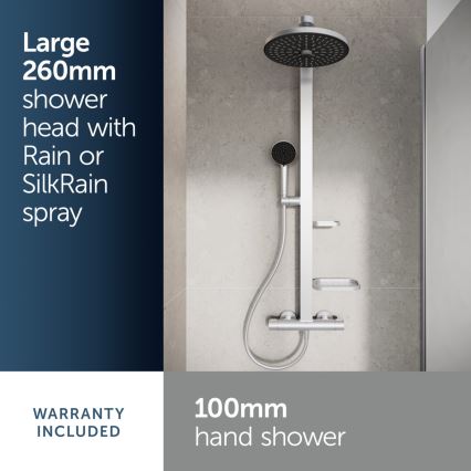 Ideal Standard BD583SI - Duschgarnitur mit thermostatischer Armatur CERATHERM ALU+, silber