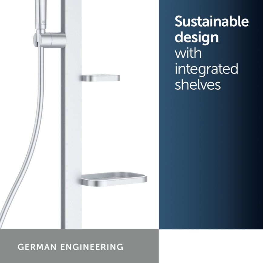 Ideal Standard BD583SI - Duschgarnitur mit thermostatischer Armatur CERATHERM ALU+, silber