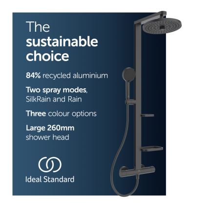 Ideal Standard BD583XG - Set doccia con miscelatore CERATHERM ALU+ nero opaco