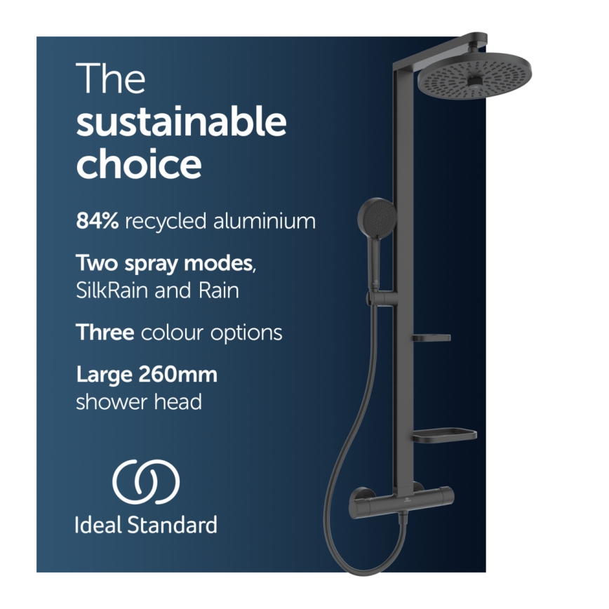 Ideal Standard BD583XG - Set doccia con miscelatore CERATHERM ALU+ nero opaco