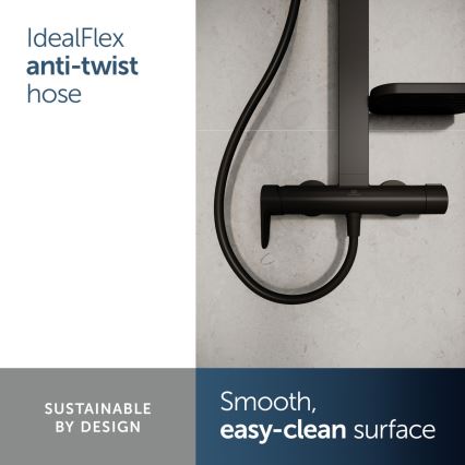 Ideal Standard BD584XG - Ensemble de douche avec mitigeur CERAFLOW ALU+ noir mat