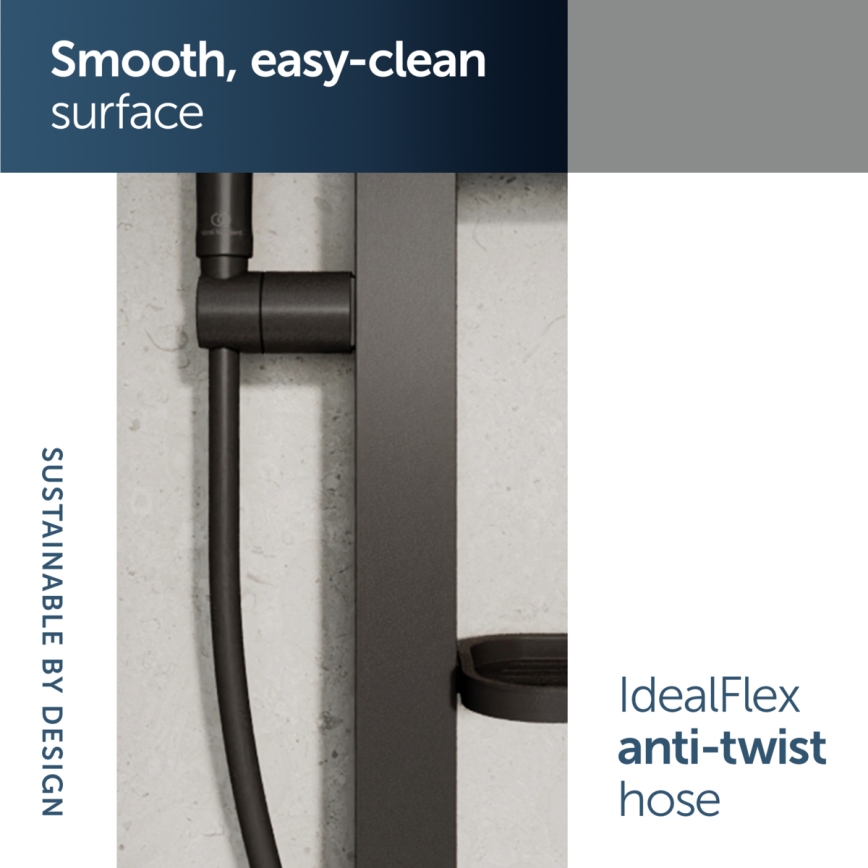 Ideal Standard BD586XG - Set doccia IDEALRAIN ALU+ nero opaco