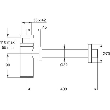 Ideal Standard D5859AA - Sifone per lavabo cromo opaco