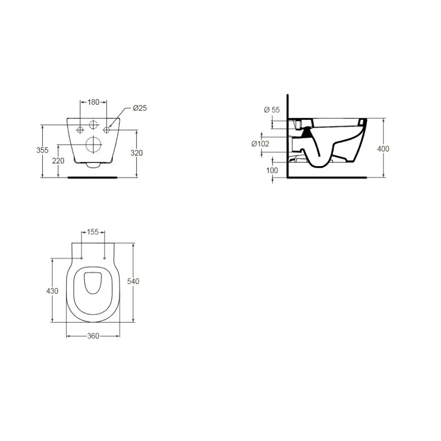 Ideal Standard E823201 - WC suspendu CONNECT céramique/blanc