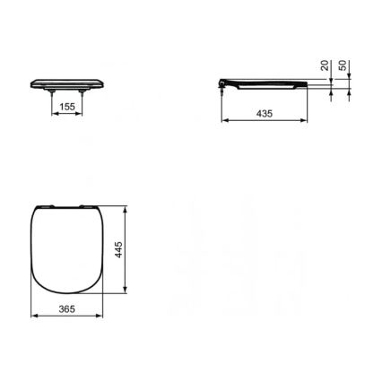 Ideal Standard T352701 - Sedile per WC SoftClose TESI, bianco
