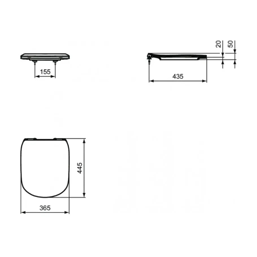 Ideal Standard T352701 - Sedile per WC SoftClose TESI, bianco