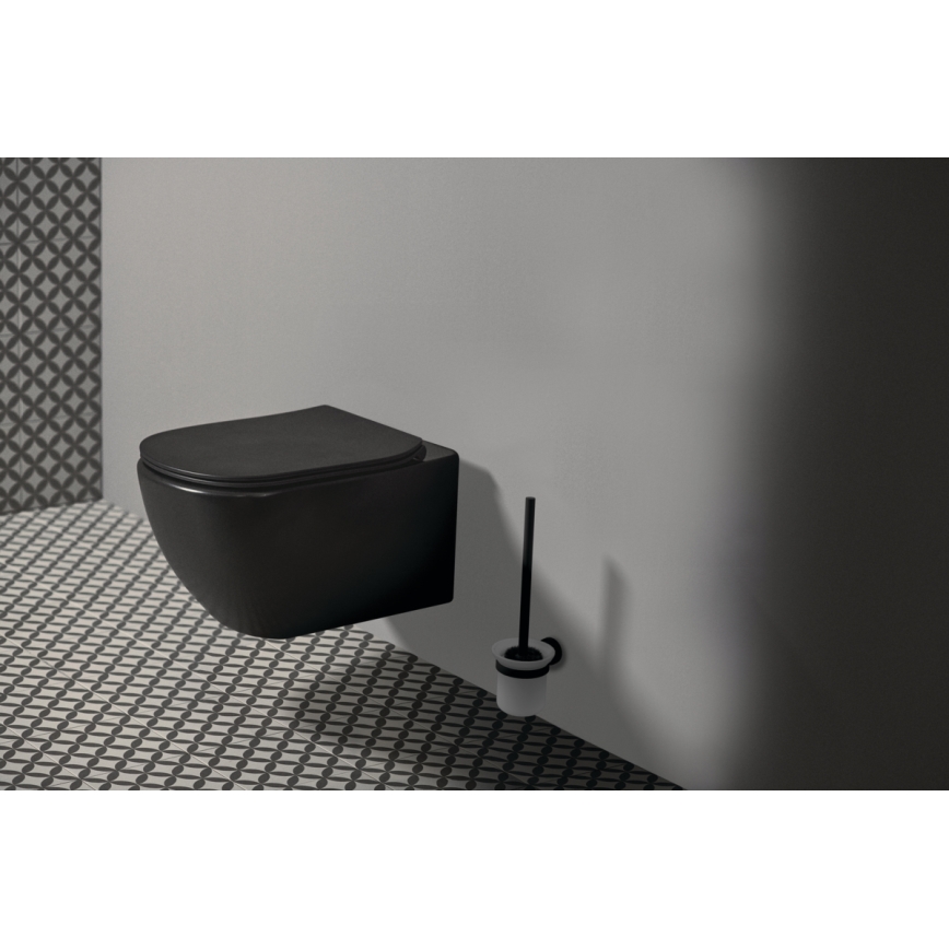 Ideal Standard T3546V3 - WC suspendu TESI en céramique avec abattant à fermeture douce, finition noire