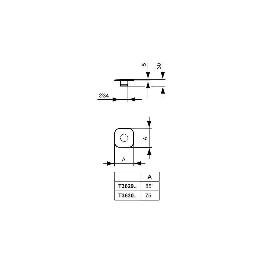Ideal Standard T3629AA - Scarico per lavabo CLICK-CLACK 8,5 cm, finitura cromata lucida