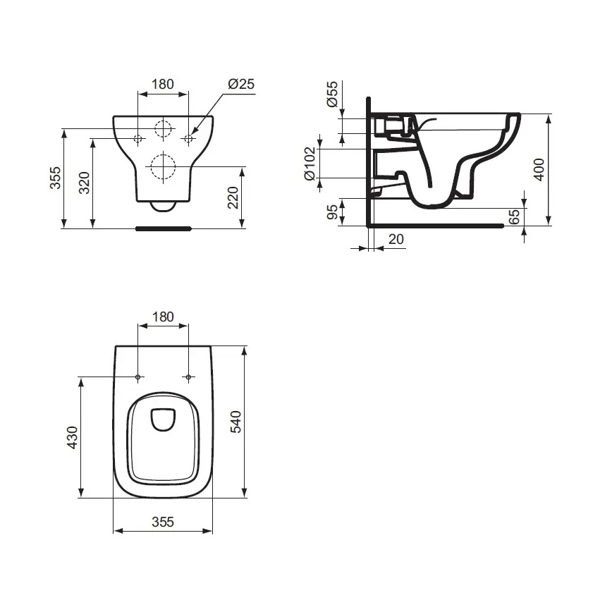 Ideal Standard T471701 - WC sospeso Rimless I.LIFE A in ceramica/bianco