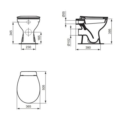 Ideal Standard W333101 - WC sur pied EUROVIT céramique/blanc