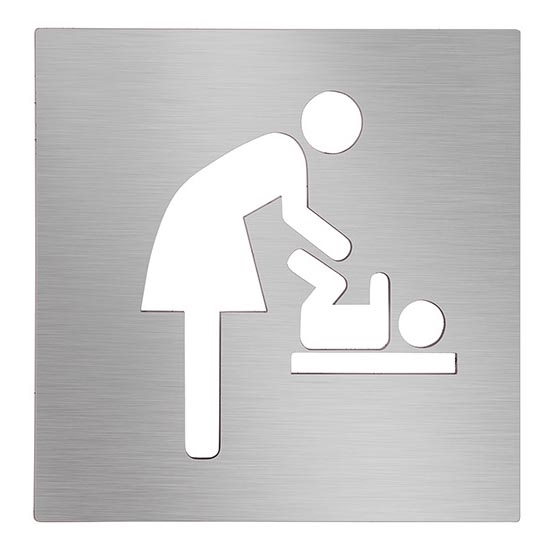 Ikona Table à langer 12x12 cm inox/argenté