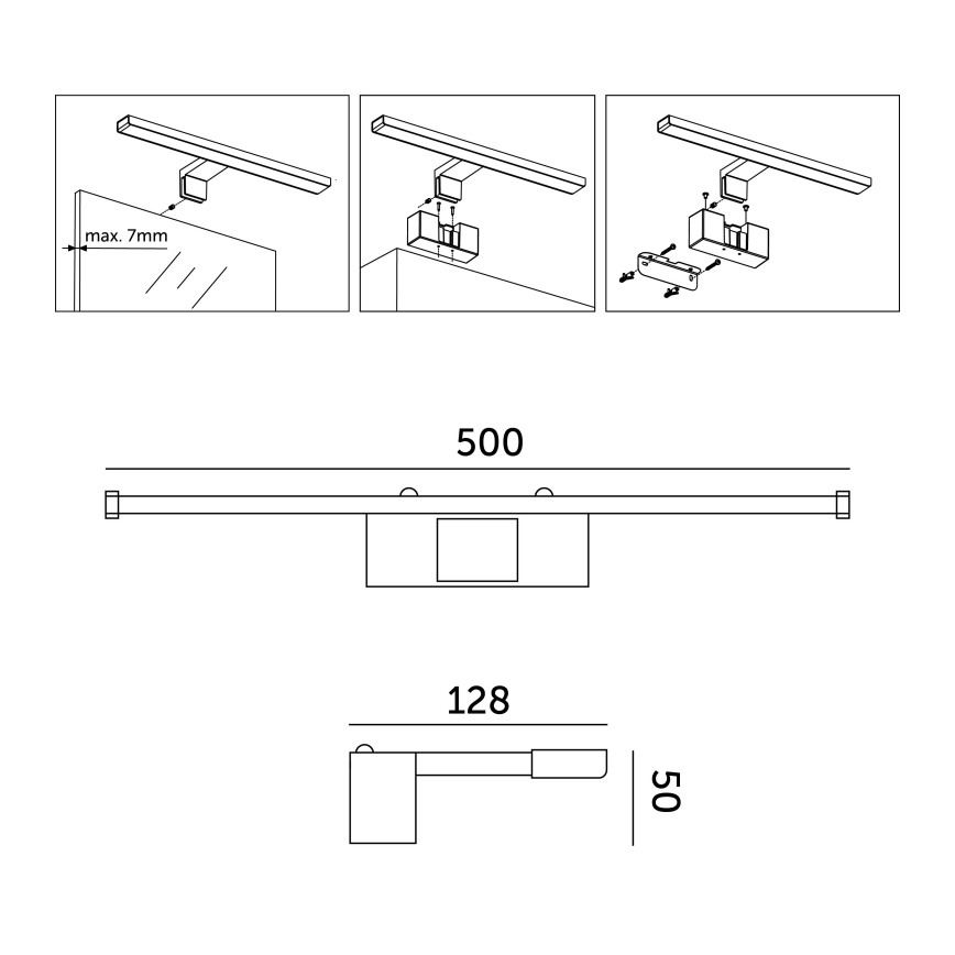 Illuminazione a LED per specchi da bagno LED/10W/230V 4000K IP44 50 cm
