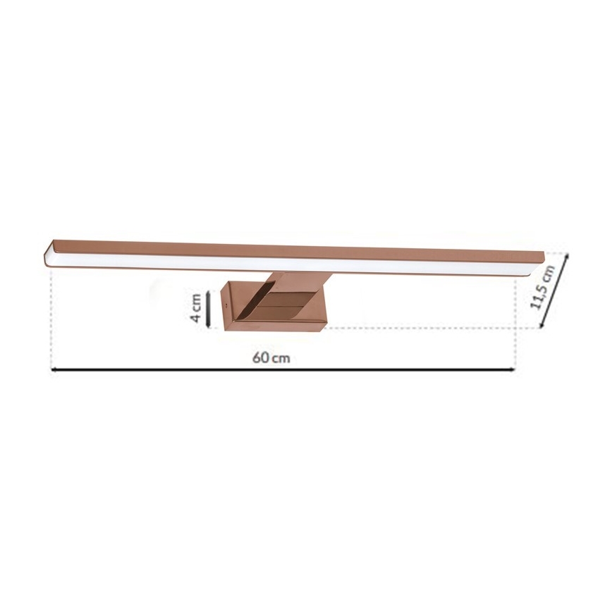 Illuminazione a LED per specchi da bagno SHINE LED/13,8W/230V IP44 Oro rosa
