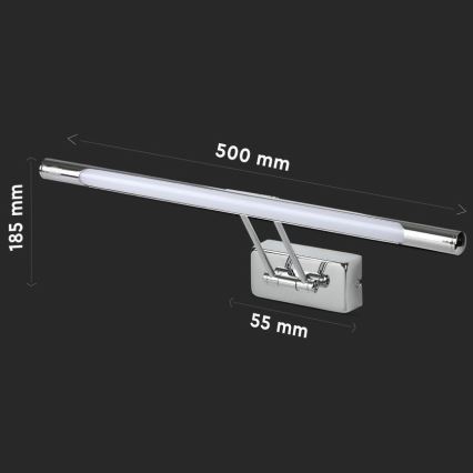 Illuminazione a LED per specchi LED/9W/230V 3000K 50cm cromo lucido