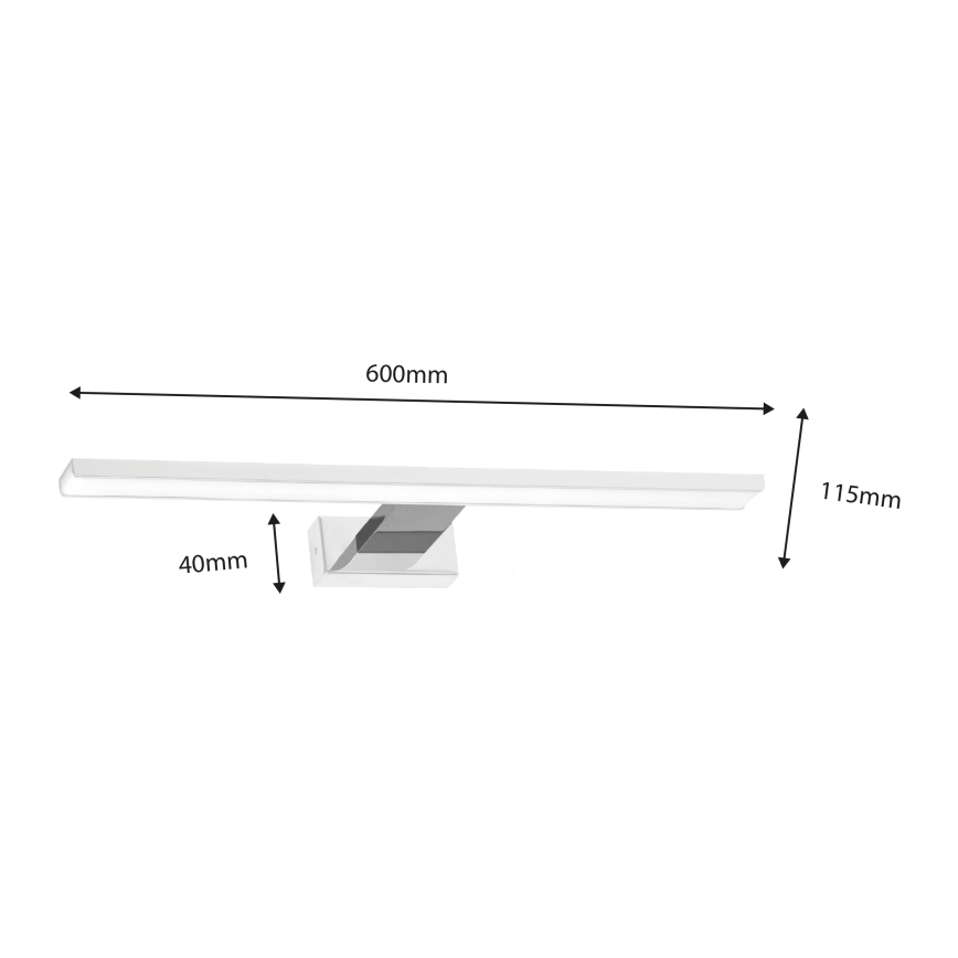 Illuminazione a LED per specchio da bagno SHINE LED/13,8W/230V 60 cm IP44 bianco/cromo